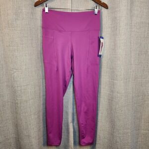 Danskin‎ High Waisted Active Leggings Women's L Pink Side Pockets Ankle NWT